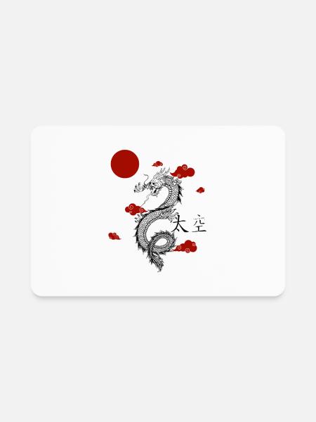 Dragon snake - Rectangle Magnet - white - Front