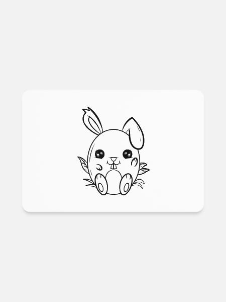 Easter Bunny Egg As Color In Easter - Rectangle Magnet - white - Front