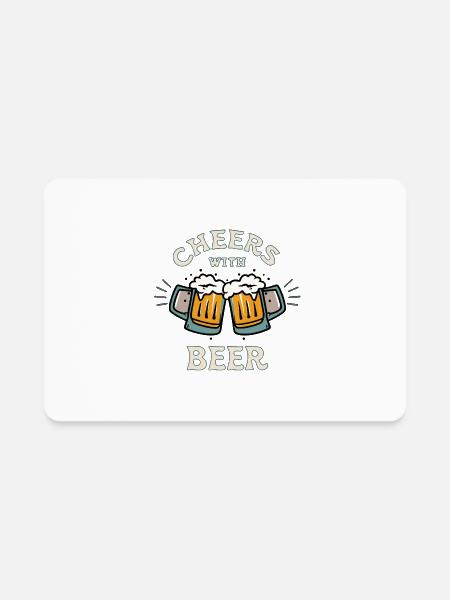 Cheers With Beer - Rectangle Magnet - white - Front