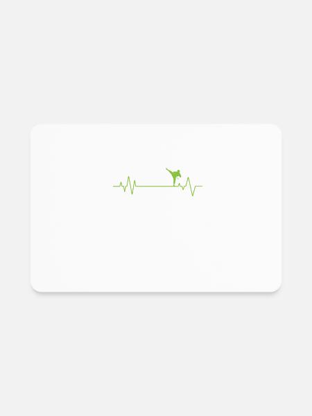 Taekwondo Heartbeat Line Martial Arts - Rectangle Magnet - white - Front