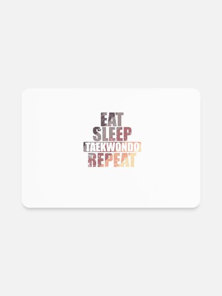 Eat Sleep Taekwondo Repeat Martial Arts - Rectangle Magnet - white - Front
