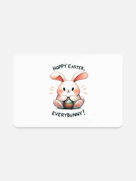 Easter Bunny Hoppy Easter Everybunny - Rectangle Magnet - white - Front