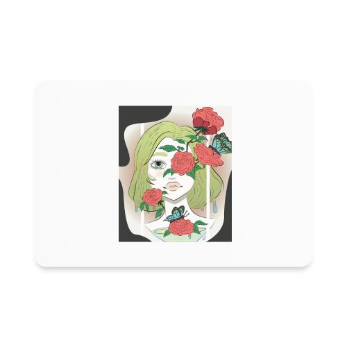 Girl with Rose Vine - Rectangle Magnet