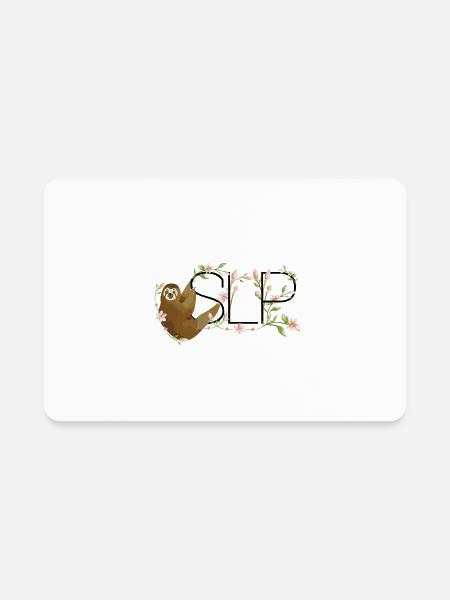 SLP Speech Therapist Flowers & Sloth Spring & Summ - Rectangle Magnet - white - Front