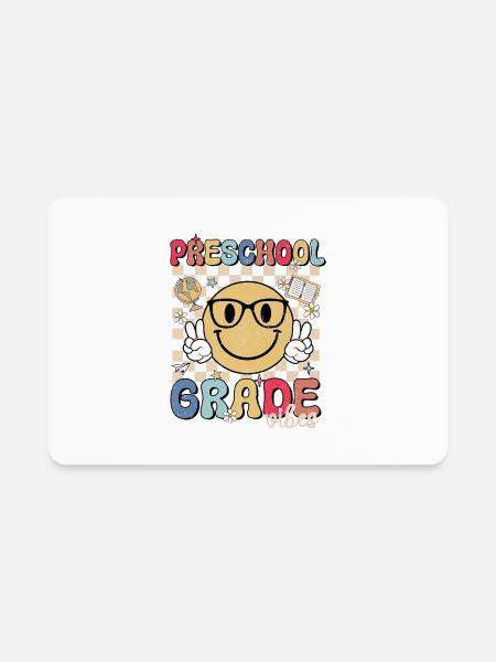 Preschool Vibes Teacher Boy Girl Back To School Pr - Rectangle Magnet - white - Front