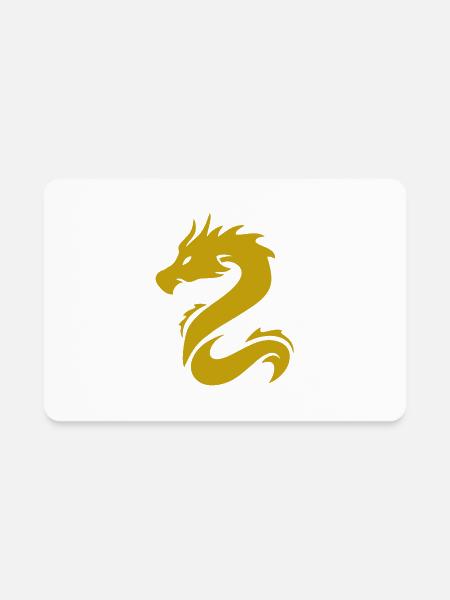 Tribal Dragon Logo - Rectangle Magnet - white - Front