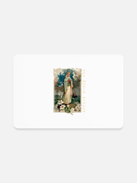 Ave Maris Stella Lady Blessed Mother Mary - Rectangle Magnet - white - Front