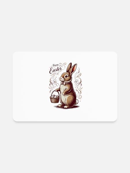 HAPPY EASTER BUNNY - Rectangle Magnet - white - Front