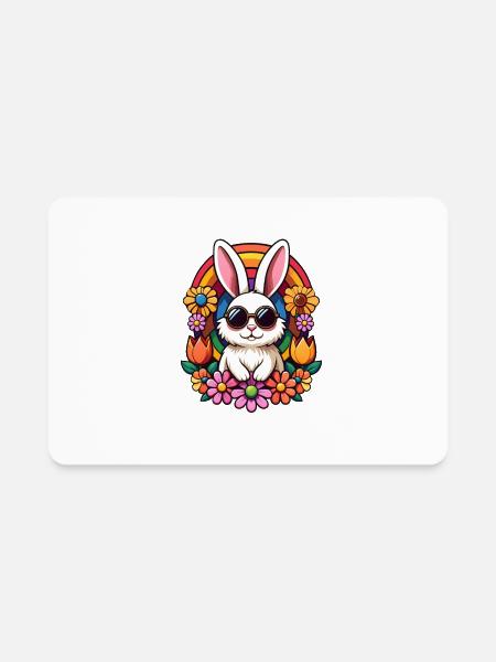HAPPY EASTER BUNNY - Rectangle Magnet - white - Front