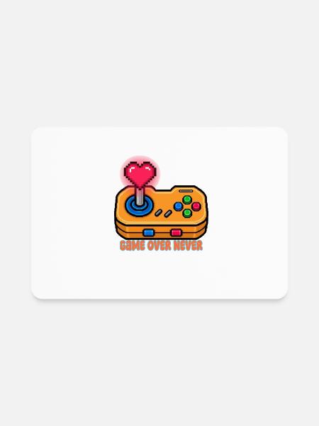 Game Over Never Pixel Joystick T-shirt - Rectangle Magnet - white - Front