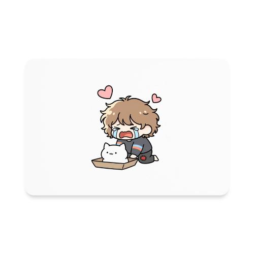 Crying Chibi Boy with Stray Cat - Rectangle Magnet