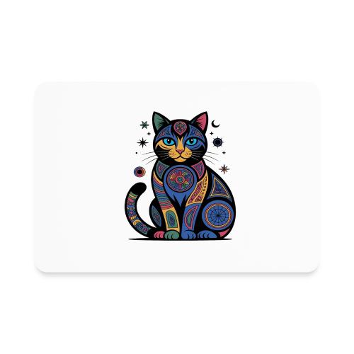 Vibrant Geometric Cat Mandala - Rectangle Magnet