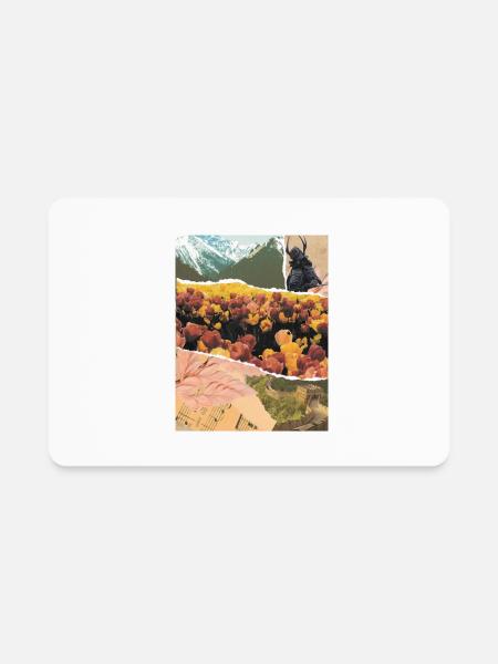 Samurai digital collage - Rectangle Magnet - white - Front