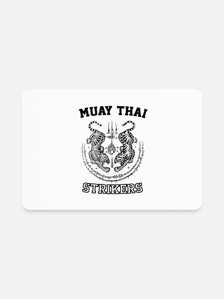 Muay Thai Kickboxing Strikers Tigers - Rectangle Magnet - white - Front