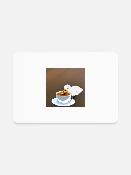 Kawaii duck for duck lovers - Rectangle Magnet - white - Front