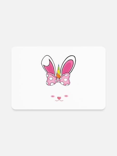 Easter Easter Bunny Happy Easter Unicorn - Rectangle Magnet - white - Front