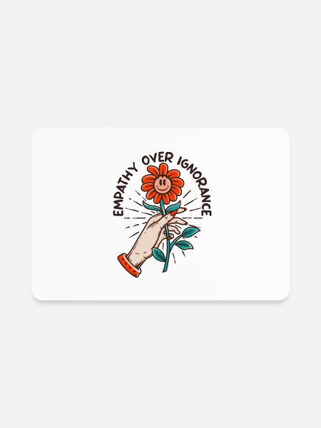 Empathy Over Ignorance Flower - Rectangle Magnet - white - Front