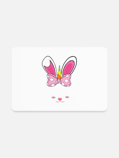 Easter Easter Bunny Happy Easter Unicorn - Rectangle Magnet - white - Front