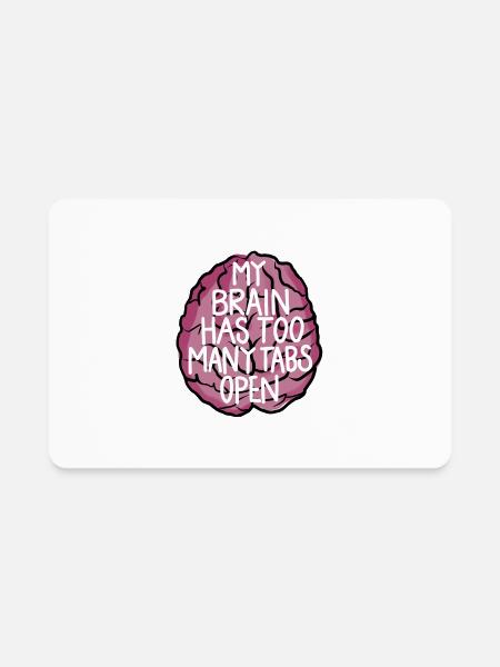 Brain Tabs - Rectangle Magnet - white - Front