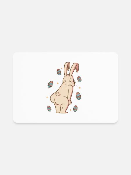 Easter Bunny Butt - Rectangle Magnet - white - Front