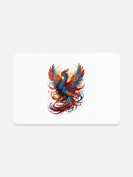 Colorfull fantasy bird - Rectangle Magnet - white - Front