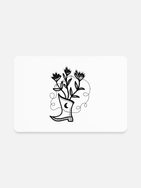Hand drawn Magical witchy Boot And Flowers - Rectangle Magnet - white - Front