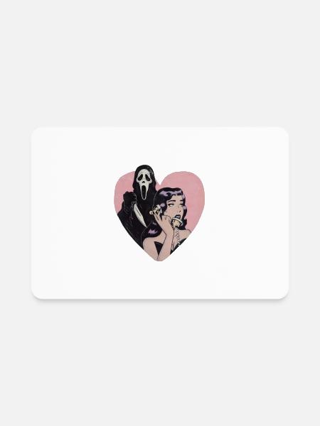 ghostface phone call love heart - Rectangle Magnet - white - Front