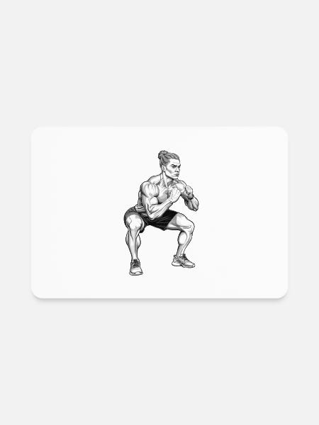 lunges squat exercise T shirt - Rectangle Magnet - white - Front