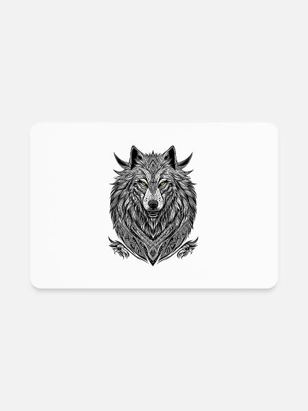 White wolf - Rectangle Magnet - white - Front