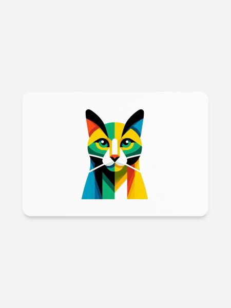 Whimsical, Sleek Cat Graphics - Purrfectly Crafted - Rectangle Magnet - white - Front
