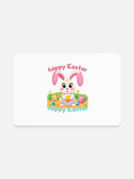 Easter Bunny - Rectangle Magnet - white - Front