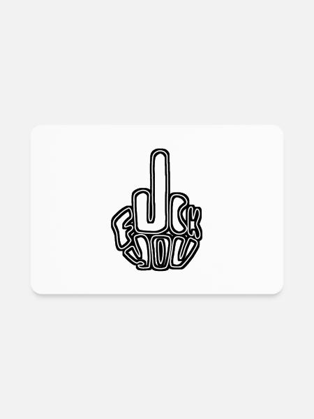 Fuck you - Rectangle Magnet - white - Front