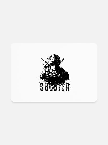 Collection: Soldier - Rectangle Magnet - white - Front