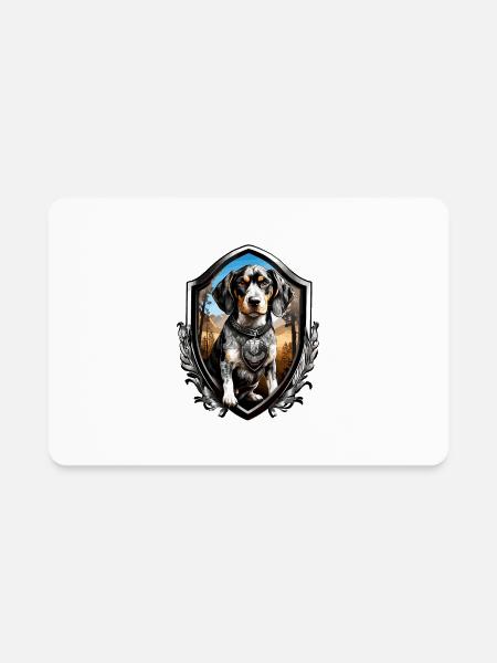Bluetick Coonhound Dog Shield - Rectangle Magnet - white - Front