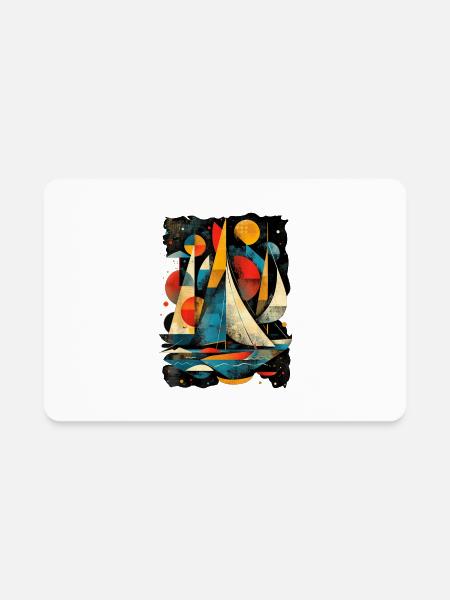Artistic Sailor Women Sailing - Rectangle Magnet - white - Front