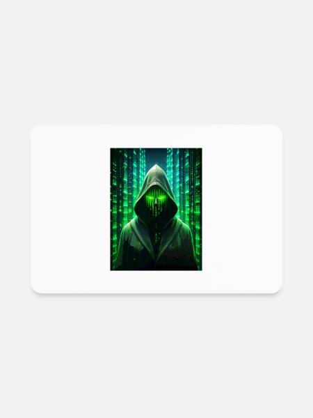 Neon Green Hooded Assasin - Rectangle Magnet - white - Front