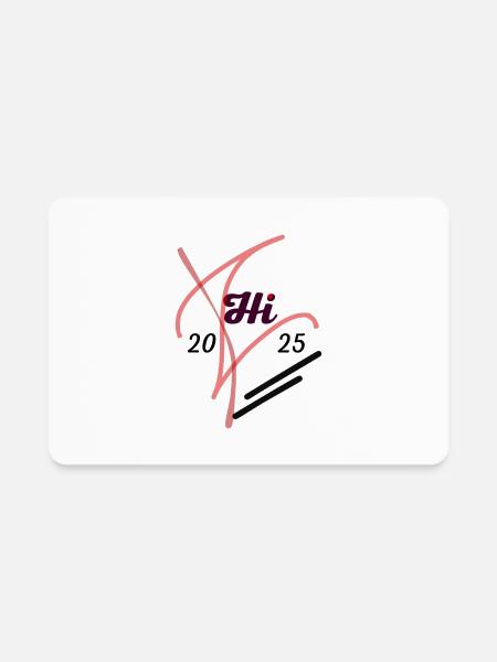 "Hi 2025 | Sleek Red Gradient Tee"T-shirt - Rectangle Magnet - white - Front