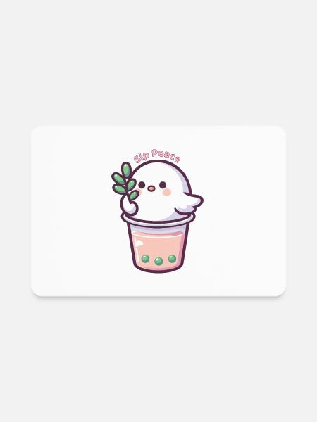 Sip Peace - Rectangle Magnet - white - Front