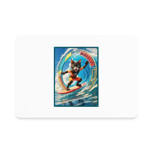 Wavecat Surfing A Wave Portal - Rectangle Magnet