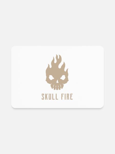Skull Fire - Rectangle Magnet - white - Front