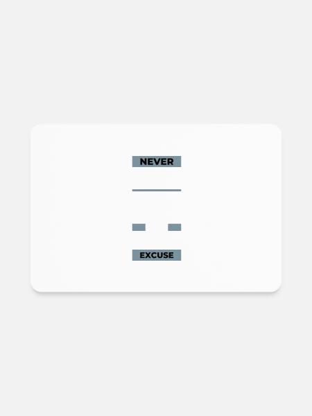 NEVER GIVE UP NO MORE EXCUSE - Rectangle Magnet - white - Front