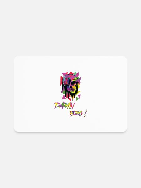 DAMN BRO - Rectangle Magnet - white - Front