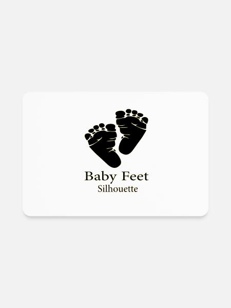 Baby Feet Silhouette - Rectangle Magnet - white - Front