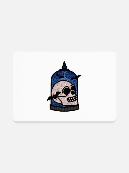 3D Layered Halloween Skull - Rectangle Magnet - white - Front