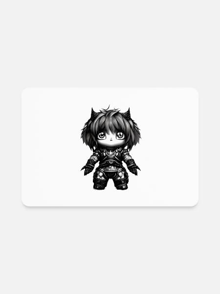 kawaii fantasy character - Rectangle Magnet - white - Front