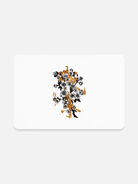 Japan Kanji Flowers - Rectangle Magnet - white - Front