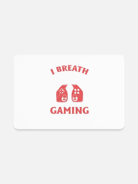 Gaming Console Breathing Saying For Gamers - Rectangle Magnet - white - Front