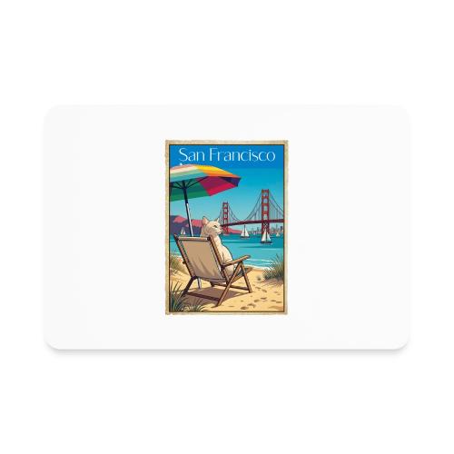 San Francisco Beach Cat - Rectangle Magnet