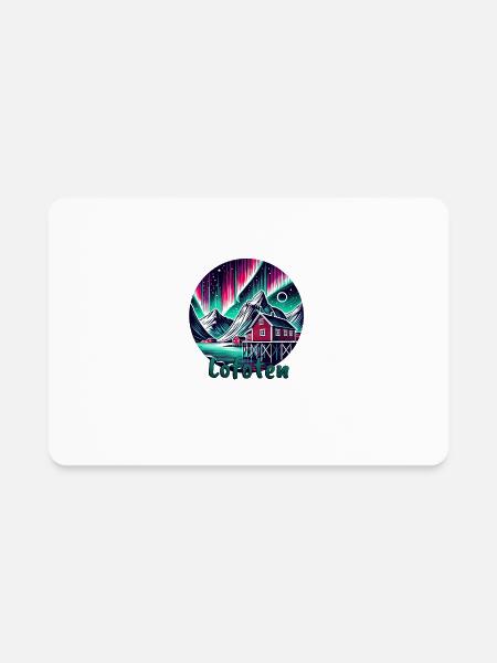 Lofoten Northern Lights Scandinavia Trip - Rectangle Magnet - white - Front