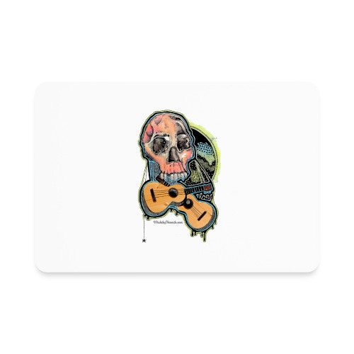 Skull and Ukulele - Watercolor - Rectangle Magnet